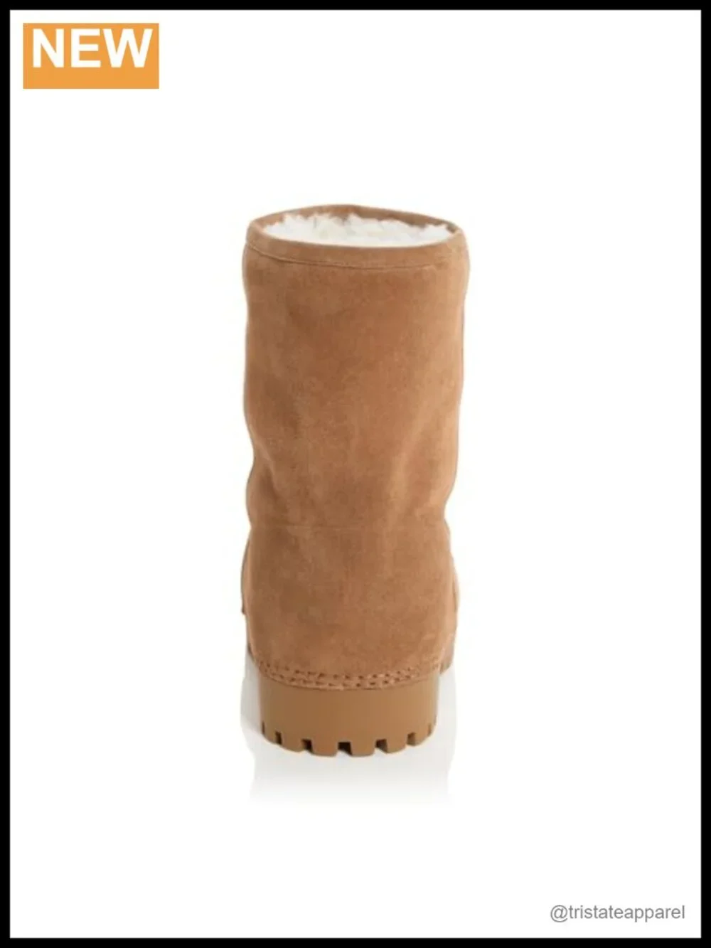 Suede Platform Snow Boots for Women Round Toe Chunky Heel Mid Calf Fur Lined